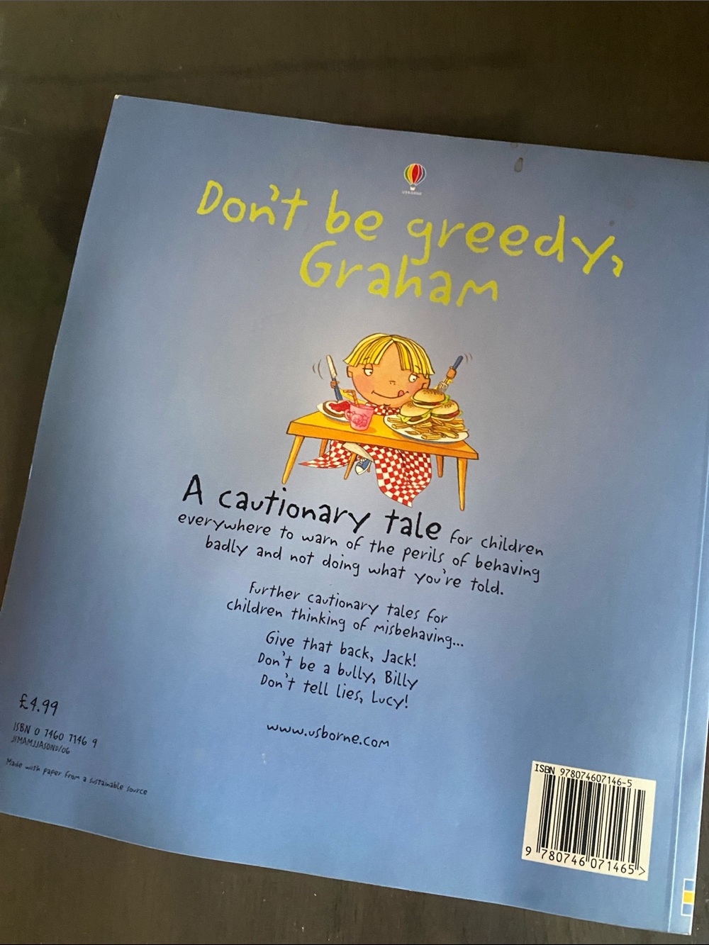 Don't Be Greedy, Graham a Cautionary Tale Book Usborne story - Picture 7 of 7